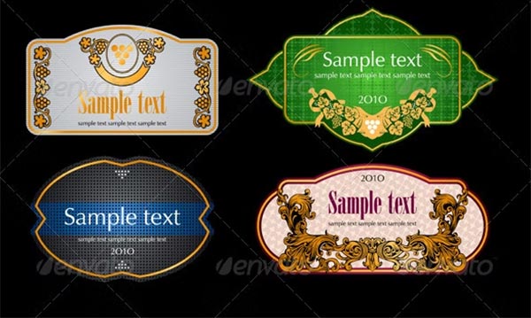Vintage Wine Label Design Set