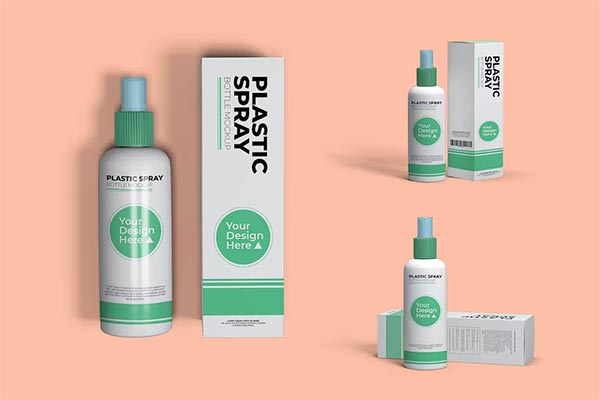 Plastic Spray Bottle PSD Design Mockup