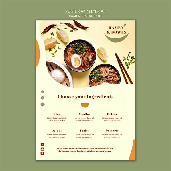 Free Japanese Food Flyer Template