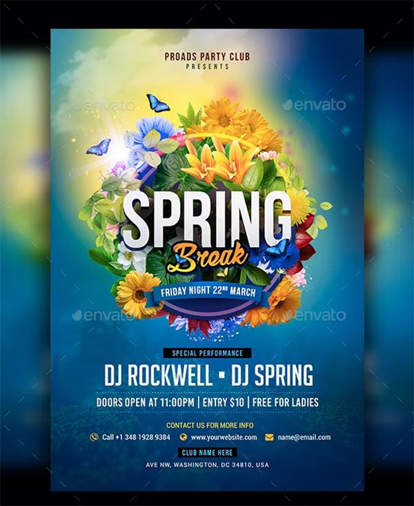 Spring Break Modern Flyer Template