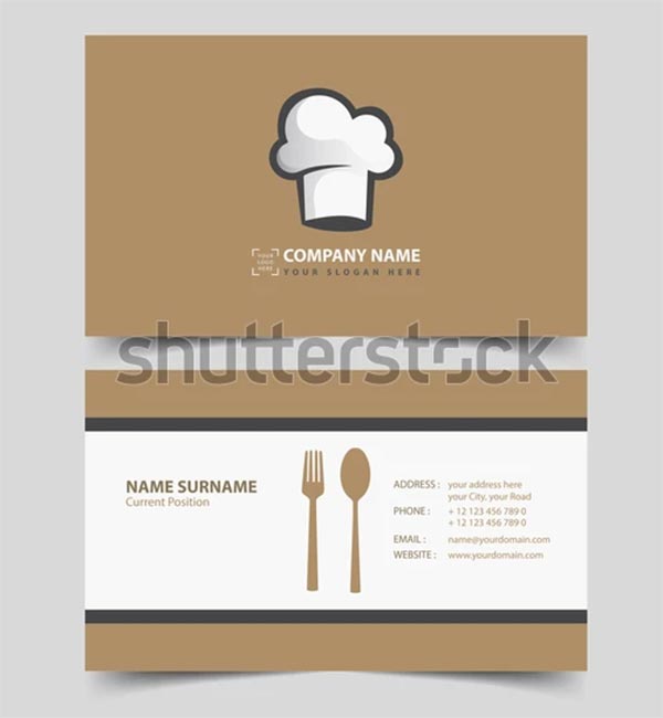 Chef Business Card Vector Design Template