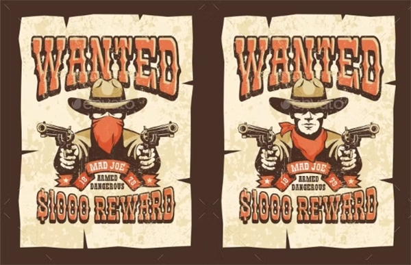 Wanted Cowboy Poster Template